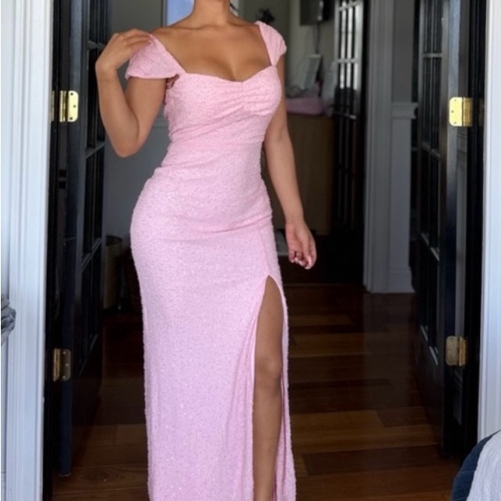 Elegant Pink Off-Shoulder Dress
